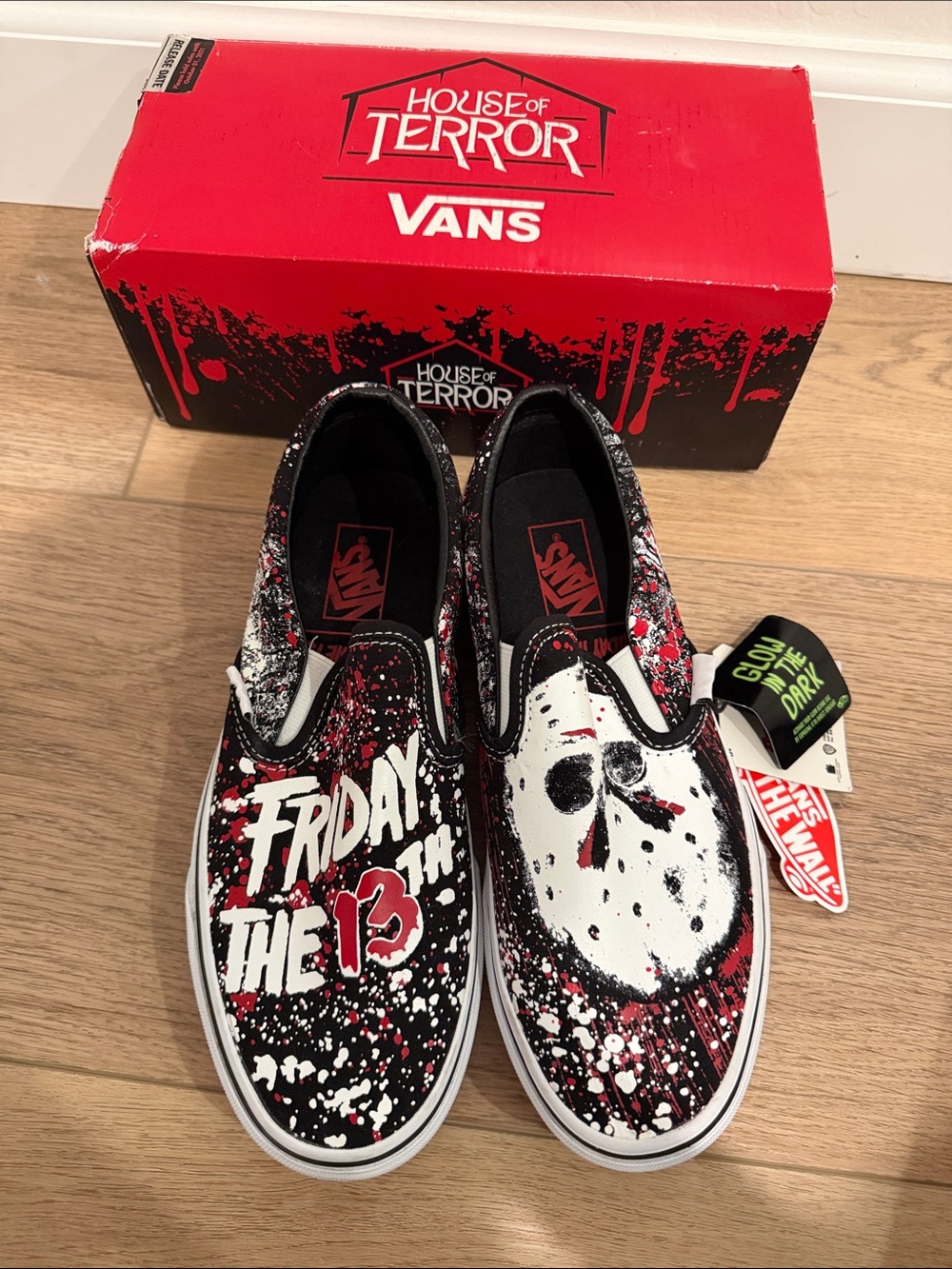 NWT Vans x House of Terror Friday the 13th Slip-Ons Size 9